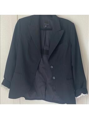 The Limited Size 6 Black Blazer Jacket 3/4 Sleeve r